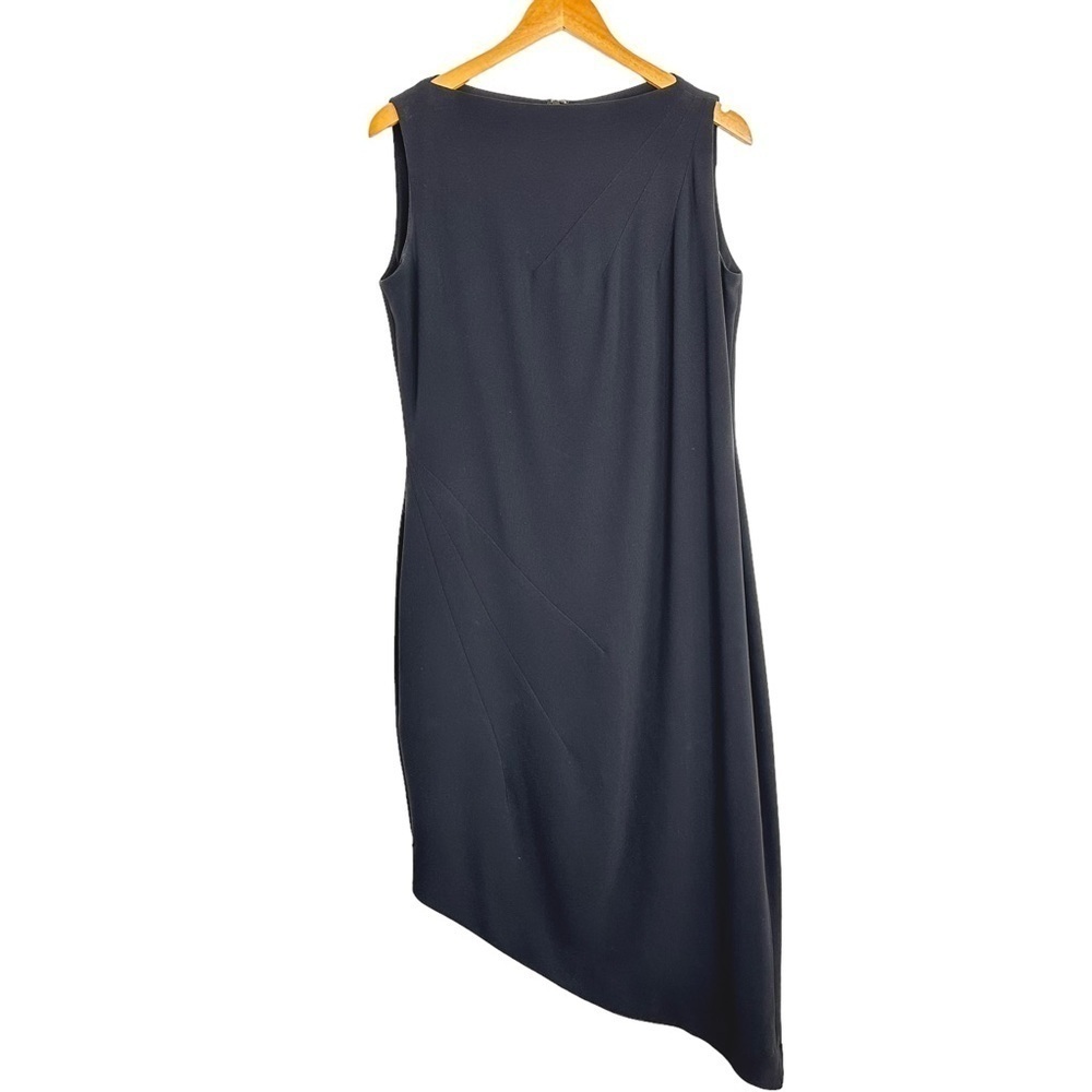Tom And Linda Platt Womens Sleeveless Asymmetrical Hem Sheath Dress Sz 12 Black